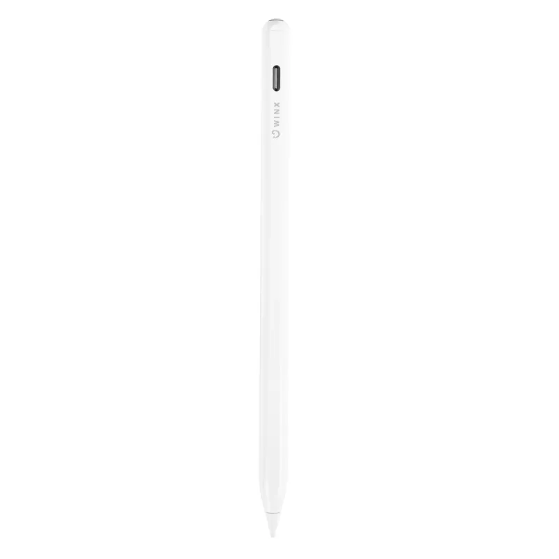 WINX DOODLE Pro iPad irbulis - balta aktīvā pildspalva ar plaukstas atbalsta noraidīšanu, slīpuma jutību, magnētisko stiprinājumu, USB-C uzlādi, rezerves galu