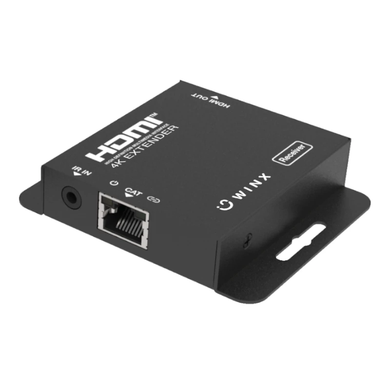 WINX LINK FAR 4K HDMI pagarinātājs pa vienu Cat5e/6/7 kabeli līdz 60m ar IR pārraidi, HDCP 1.4, melns