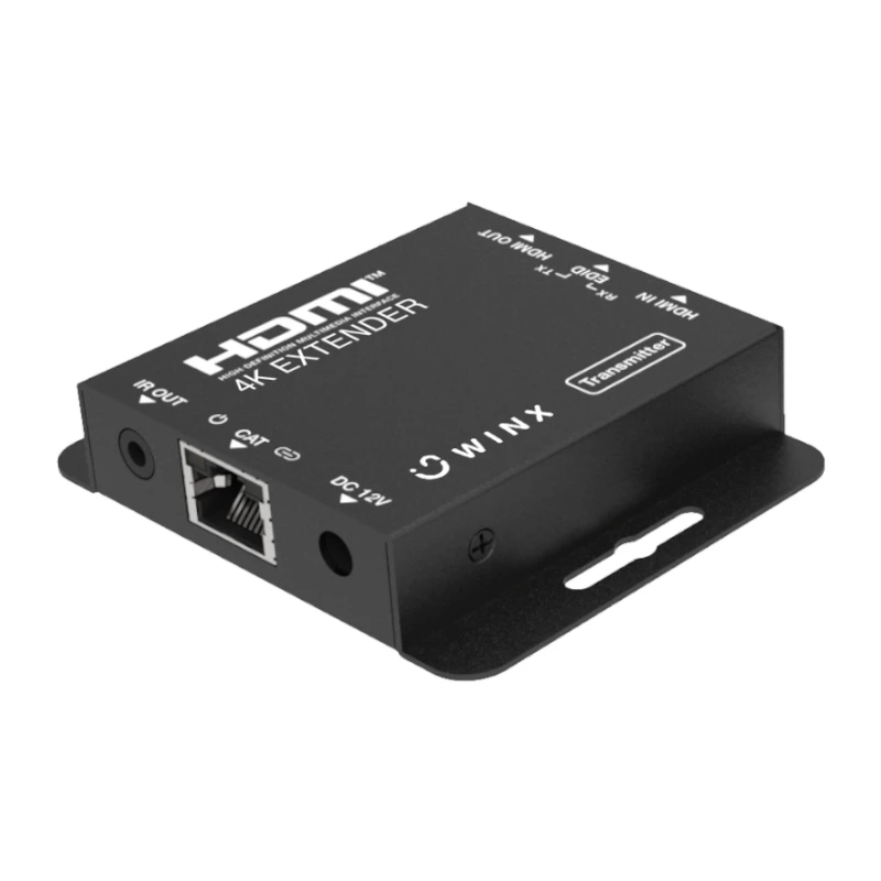 WINX LINK FAR 4K HDMI pagarinātājs pa vienu Cat5e/6/7 kabeli līdz 60m ar IR pārraidi, HDCP 1.4, melns