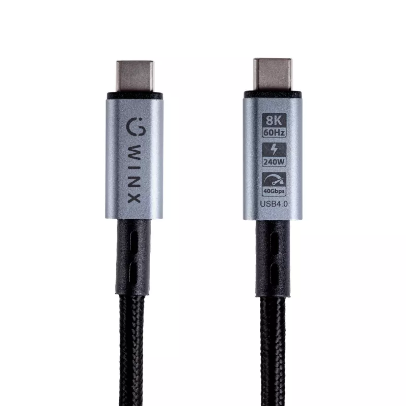 WINX LINK Pro Type-C 1m kabelis 100W PD USB 2.0 480Mbps melns