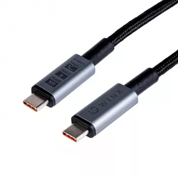 WINX LINK Pro Type-C 1m kabelis 100W PD USB 2.0 480Mbps melns