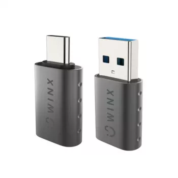 WINX LINK Simple Type-C un USB adapteru komplekts – USB-C vīrietis uz USB-A sieviete un USB-A vīrietis uz USB-C sieviete, USB 2.0, 480 Mbps, kosmosa pelēks