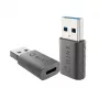 WINX LINK Simple USB uz Type-C adapteru dubultpakete (USB-A vīrietis uz USB-C sieviete, 5Gbps, 15W, Space Grey, 2 gab.)