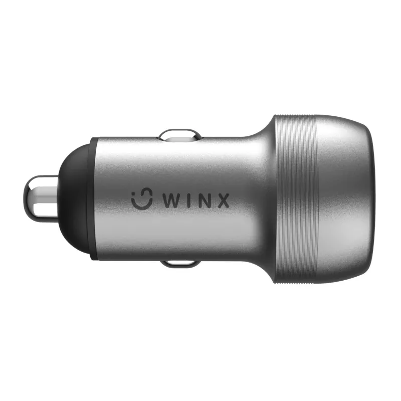 WINX POWER Fast 89W automašīnas lādētājs - USB-C PD 67W + USB-A QC 18W, melns