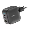 WINX POWER Max 65W GaN sienas lādētājs - 2x USB-C PD, 1x USB-A QC, melns