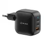 WINX POWER Max 65W GaN sienas lādētājs - 2x USB-C PD, 1x USB-A QC, melns