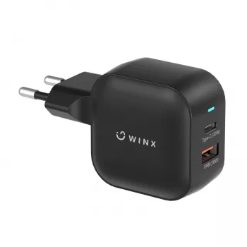 WINX POWER More 35W GaN sienas lādētājs - Dual USB-C un USB-A, PD 3.0 PPS, balts