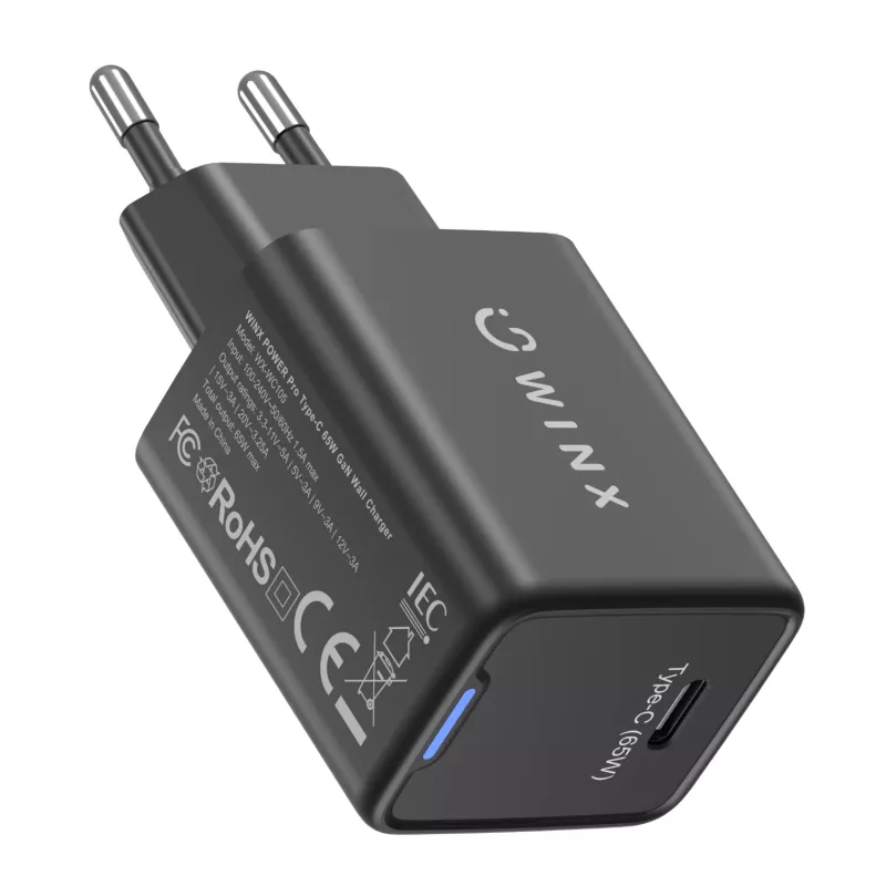 WINX POWER Pro Type-C 65W GaN sienas lādētājs