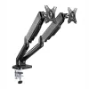 WINX RISE Pro Dual Full Motion Monitor Arm - Gāzes atsperes galda stiprinājums 2 ekrāniem 17 inch-32 inch, VESA 75/100, 18kg kopā, skava un uzmava, melns
