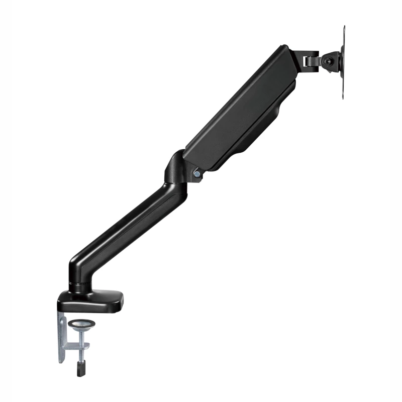 WINX RISE Pro pilnas kustības monitora roka - vienam 17-32 inch gāzes atsperes galda stiprinājumam, VESA 75/100, C-skava un uzmava, melna