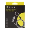 WINX Secure Max universālā koda troses slēdzene - 4 ciparu pārslēdzama kombinācija, pīta tērauda, 1,8 m, melna/sudraba