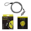 WINX Secure Max universālā koda troses slēdzene - 4 ciparu pārslēdzama kombinācija, pīta tērauda, 1,8 m, melna/sudraba