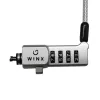 WINX Secure Max universālā koda troses slēdzene - 4 ciparu pārslēdzama kombinācija, pīta tērauda, 1,8 m, melna/sudraba