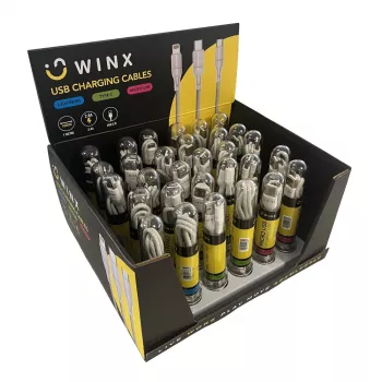 WINX USB-C uz USB-A uzlādes un datu kabelis 1,2 m melns