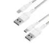 WINX USB uz Type-C|Lightning uzlādes kabeļi 2-in-1 sadalītais kabelis 1,2 m melns