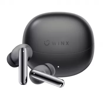 WINX VIBE More Adaptive ANC Earpods Bluetooth 5.3 bezvadu austiņas ar Dual-Mic ENC, spēļu režīmu, IPX4, USB-C uzlādes futrāli, 30H kopējais darbības laiks, melnas