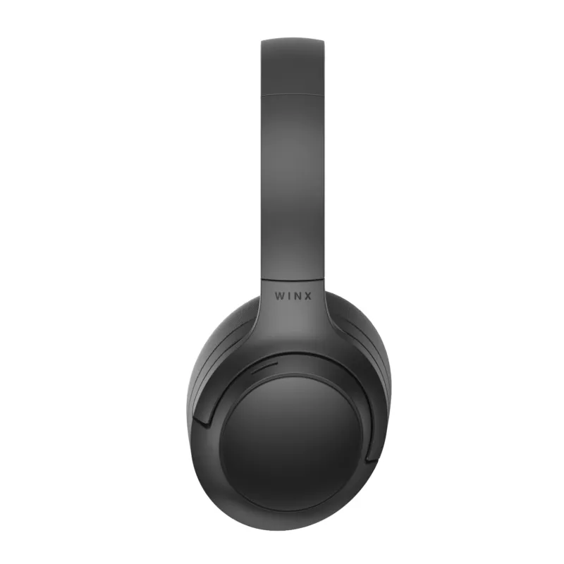 WINX VIBE Pure 2 Hybrid ANC austiņas ar Bluetooth 5.3, 30h akumulatoru, salokāms dizains - melna