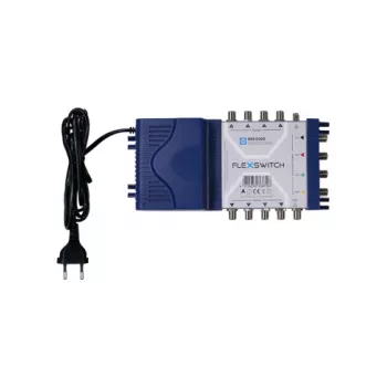 WISI DXS0508 FLEXSWITCH Multiswitch ar 5 ieejām un 8 izejām, aktīvs ar barošanas bloku