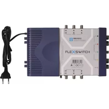 WISI FLEXSWITCH DXS0512 5-ieeju-12-izeju aktīvais multisluēdis ar barošanas bloku