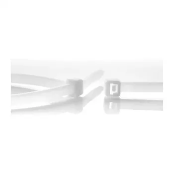 WKK PA66 dabīgas kabeļu saites 100 x 2,5 mm, 100 gab. iepakojumā, pašbloķējošas, UL94 V2