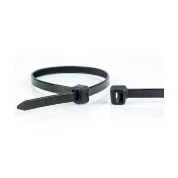 WKK UV stabilizētas melnas neilona kabeļu saites 100 x 2,5 mm, 100 iepakojumā