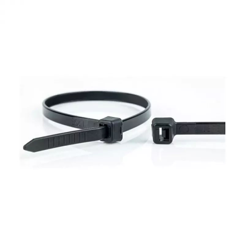 WKK UV stabilizētas melnas neilona kabeļu saites 100 x 2,5 mm, 100 iepakojumā