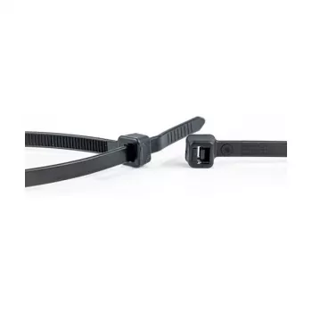 WKK UV stabilizētas melnas neilona kabeļu saites 100 x 2,5 mm, 100 iepakojumā