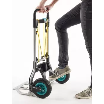 wolfcraft TS 850 alumīnija rokas ratiņi, 100 kg kravnesība, salokāmi, melni 5503000