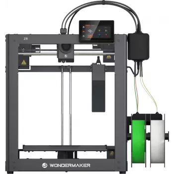 WonderMaker ZR 3D printeris ar Wi-Fi, 300 x 300 x 300 mm drukas lauks, 4 krāsu druka, metāla rāmis, pelēks