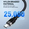 Wozinsky 1 m USB-C uz USB-C kabelis 60W PD ātra uzlāde un datu sinhronizācija melns