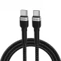 Wozinsky 1 m USB-C uz USB-C kabelis 60W PD ātra uzlāde un datu sinhronizācija melns