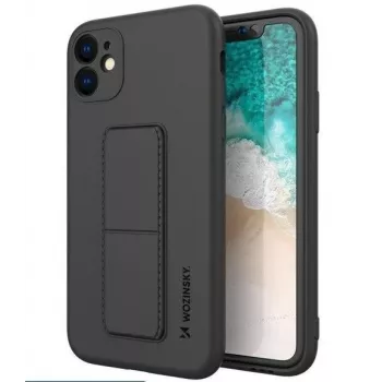Wozinsky Apple iPhone 12 Pro Max Silikona Maciņš ar Statīvu Melns