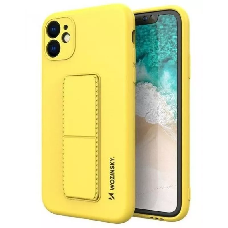 Wozinsky Apple Kickstand Case Flexible Silicone iPhone 11 Yellow