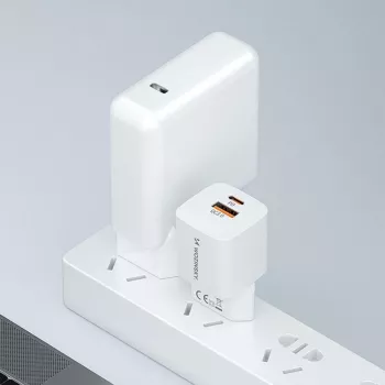 Wozinsky CMWCW 20W USB-C / USB-A sienas lādētājs - balts
