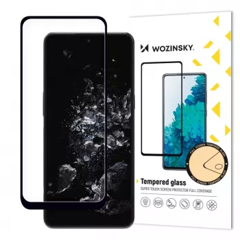 Wozinsky Full Glue rūdīta stikla ekrāna aizsargs OnePlus 10T / OnePlus Ace Pro, 9H cietība, pilna ekrāna pārklājums, melns rāmis