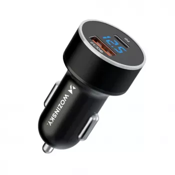 Wozinsky WDCCAC USB-C USB-A 36W Auto lādētājs - Melns