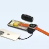 Wozinsky WF16-YLS Mini Power Bank 5000mAh 15W ar iebūvētu USB-C kabeli un Apple Watch lādētāju - Melns