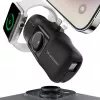Wozinsky WF16-YLS Mini Power Bank 5000mAh 15W ar iebūvētu USB-C kabeli un Apple Watch lādētāju - Melns