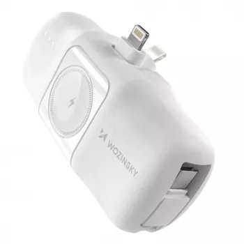 Wozinsky White Lightning (male) - 1m USB-A to Lightning kabelis, balts