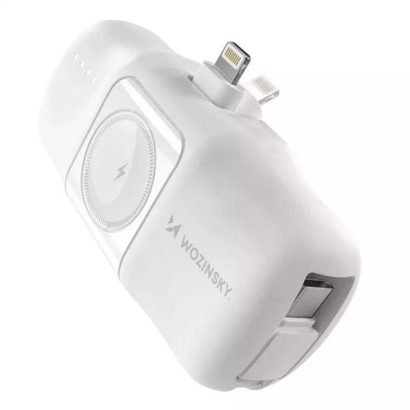 Wozinsky White Lightning (male) - 1m USB-A to Lightning kabelis, balts