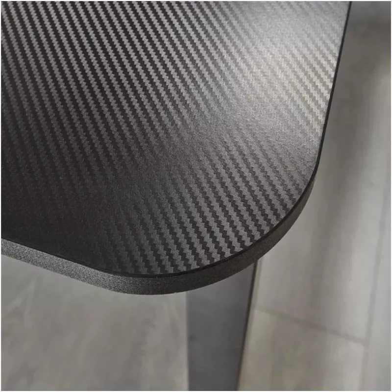 X Rocker 2022068 L-veida stūra spēļu galds ar RGB LED apgaismojumu, oglekļa šķiedras efekts, melns