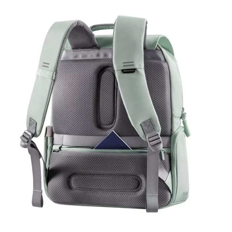 XD Design Soft Daypack Mint 15L Recycled PET Anti-Theft Laptop Backpack ar USB portu un RFID aizsardzību