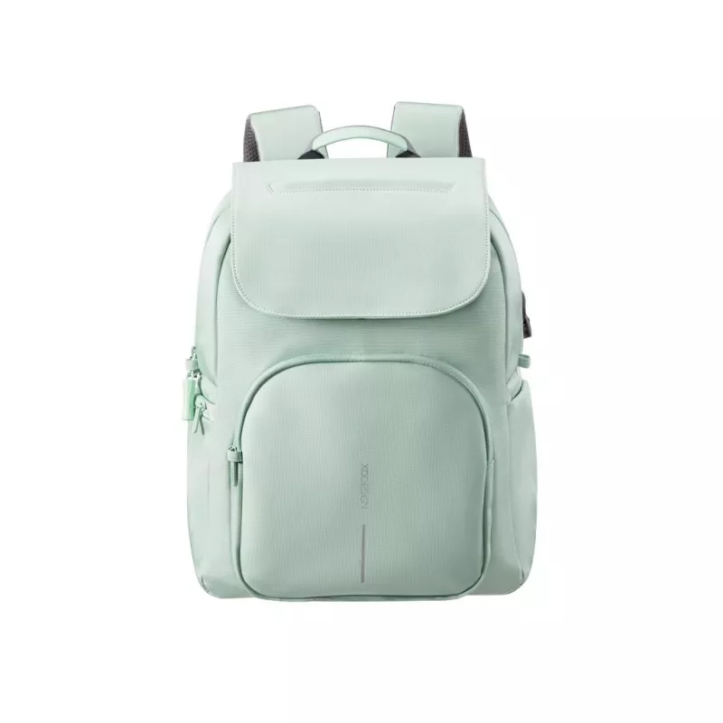 XD Design Soft Daypack Mint 15L Recycled PET Anti-Theft Laptop Backpack ar USB portu un RFID aizsardzību
