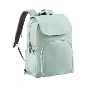 XD Design Soft Daypack Mint 15L Recycled PET Anti-Theft Laptop Backpack ar USB portu un RFID aizsardzību