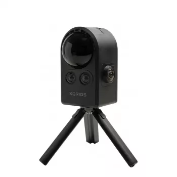 XGRIDS PortalCam Standard Kit - 1080p Full HD AI izsekošanas tīmekļa kamera ar 2 asu gimbalu, 360° panoramēšanu, žestu vadību, USB-C, Bluetooth 5.0, uzlādējamu akumulatoru, matēti melnu