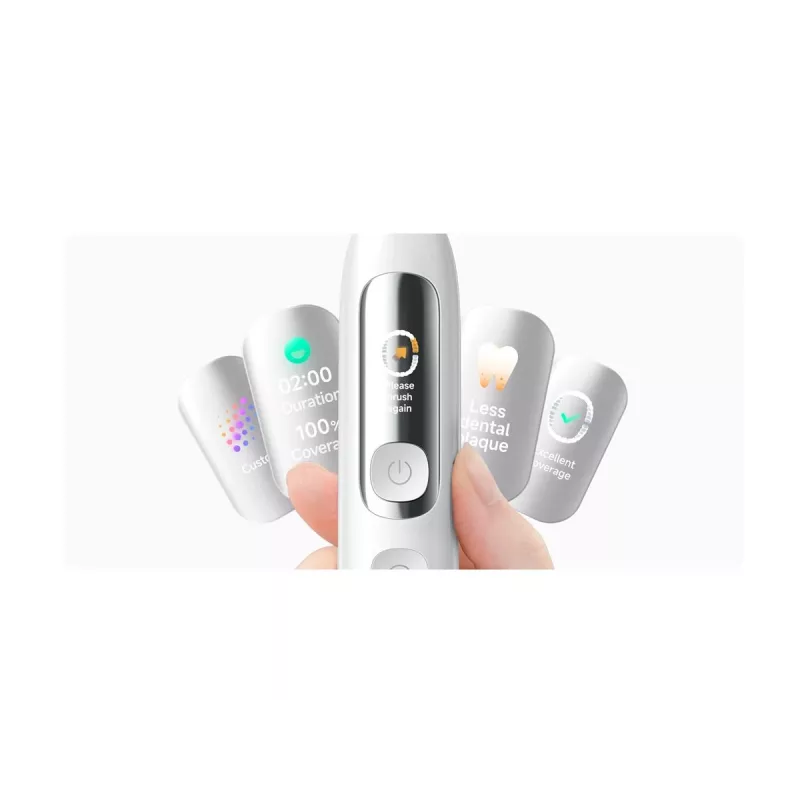 Xiaomi Mijia viedā servo-oscilācijas elektriskā zobu birste Pro balta – soniskā, 39,600 vibrācijas/min, Bluetooth, IPX7, bezvadu uzlāde, EU