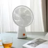 Xiaomi uzlādējamais mini ventilators BHR6089GL 2000mAh USB portatīvais rokas ventilators ar noņemamu pamatni, 4 ātrumi, bezsuku motors, balts