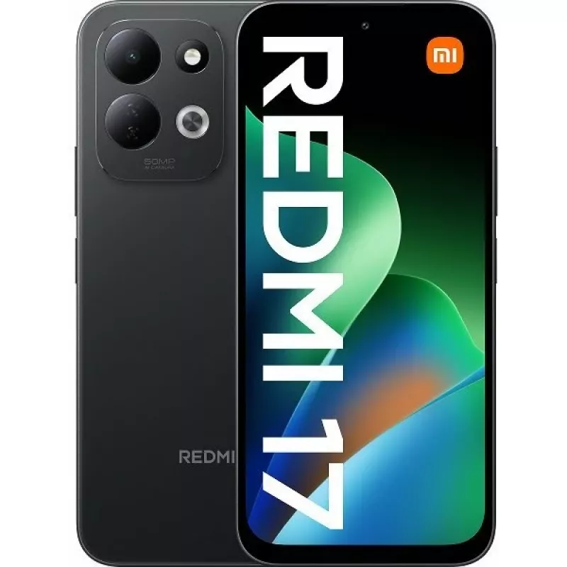Xiaomi Redmi 17 6.9 collu LCD 4GB+128GB Dual SIM 4G viedtālrunis Android 16 NFC Melns