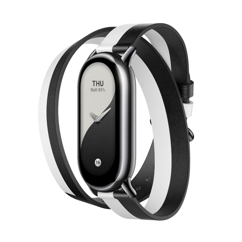 Xiaomi Smart Band 8 dubultā aptinuma siksniņa - melna un balta