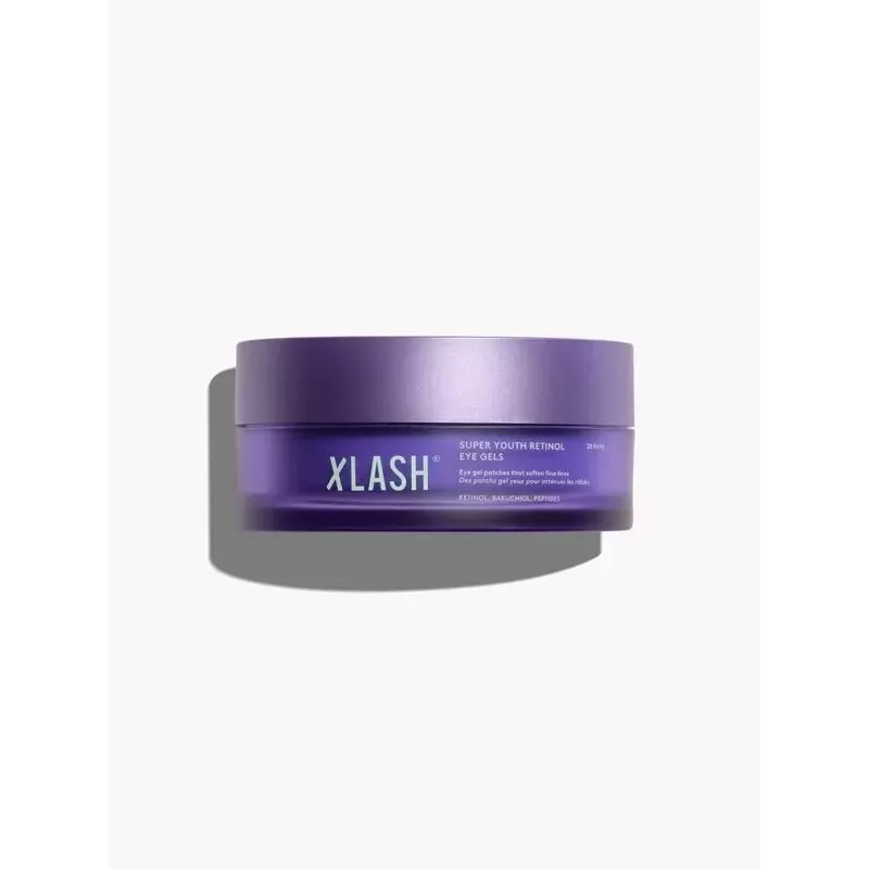 Xlash Super Youth Retinol Eye Gels - 60 plāksteri (30 pāri) - Pretnovecošanās hidrogēla acu plāksteri ar retinolu, bakuchiolu, hialuronskābi, niacinamīdu, kofeīnu - Atvēsinoši, savelkoši, izgaismojoši, pretpampumu - Dermatoloģiski testēti, bez cietsirdība